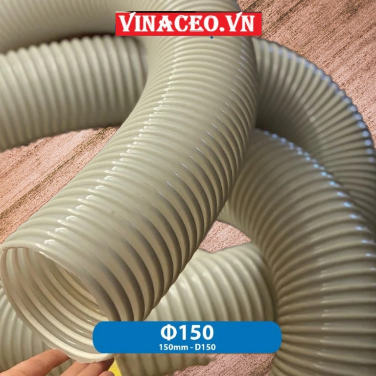 ống hút bụi gân nhựa phi 150